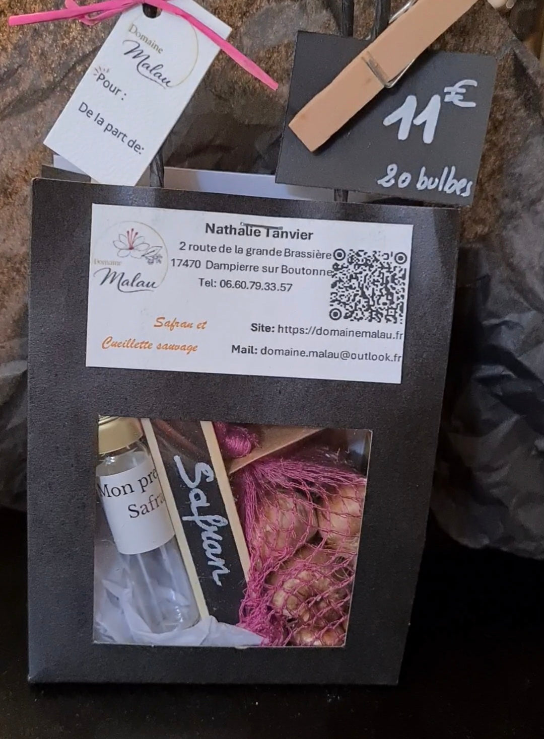 Kit potées 20 bulbes crocus sativus